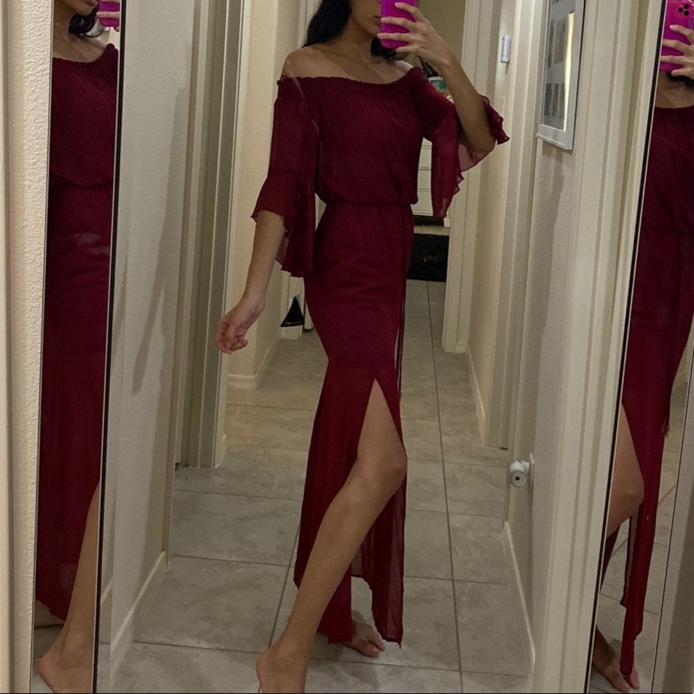 Burgundy dress